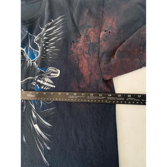 Vintage Y2K Grim Reaper Angel Biker Distressed Tshirt Size XXL - Picture 4 of 7